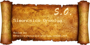 Simoncsics Orsolya névjegykártya